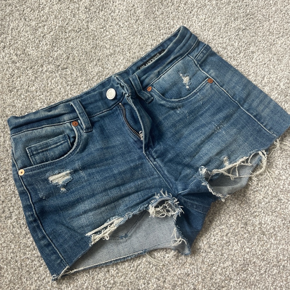 BlankNYC Distressed Blue Denim Shorts